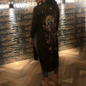 Zara long shirt with embroidered back